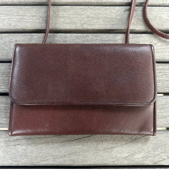 Boulder Ridge Brown Leather Folding Crossbody Bag Wallet - Picture 8 of 9